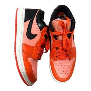 Women's Air Jordan Orange and Pink Low Tops
